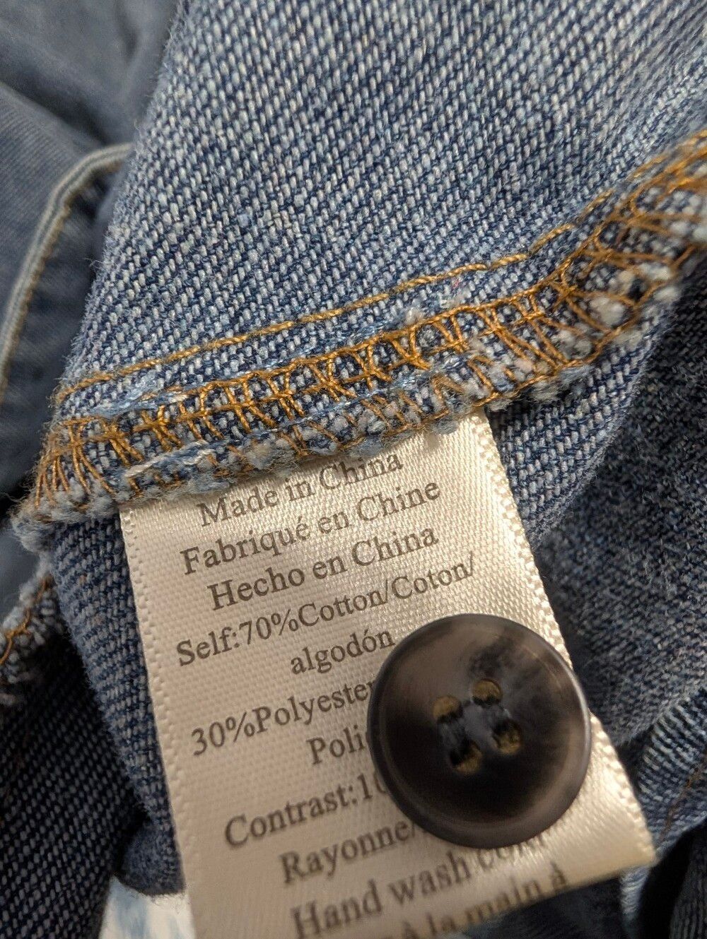 Porridge Denim Shift Dress Small Blue Relaxed A-Line Pocket Casual Boho Coastal - Picture 11 of 11